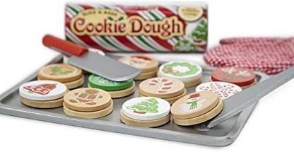 MELISSA & DOUG Slice and Bake Wooden Christmas Cookie Play Food Set