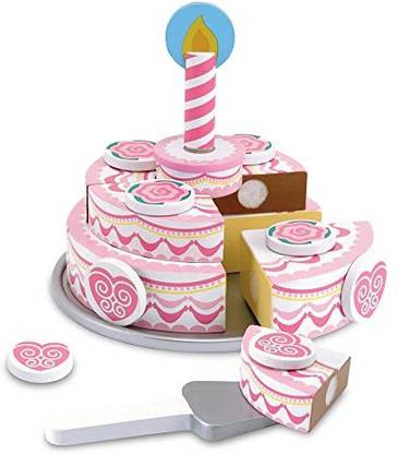 MELISSA & DOUG Triple-Layer Party Cake Wooden Play Food Set