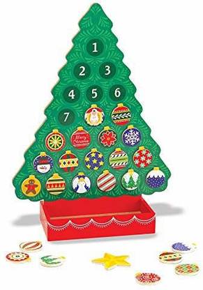 MELISSA & DOUG Wooden Advent Calendar - Magnetic Christmas Tree, 25 Magnets