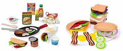 MELISSA & DOUG Food Groups - 21 Wooden Pieces and 4 Crates