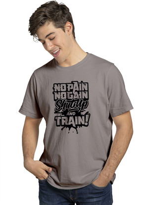 Typography Men Grey T-Shirt Price in 