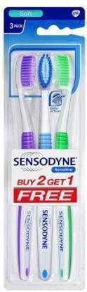 SENSODYNE sensitive toothbrush Soft Toothbrush Pack of 3 Soft Toothbrush