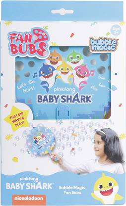 bubble magic Fan Bubs Baby Shark Solution with Hand Fan, Toys for Kids 3+ & Above Toy Bubble Maker
