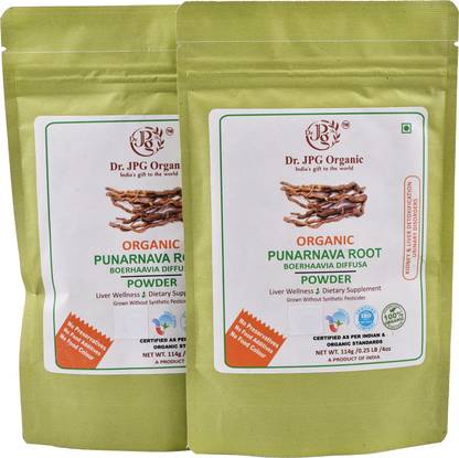Dr. JPG Organic Punarnava Powder For Liver Care Boerhavia Diffusa 114g ( Pack Of 2)