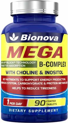 Bionova MEGA B-COMPLEX 100% RDA of B Vitamins With Choline And Inositol