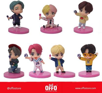 OFFO BTS Tiny Tans - Baskin Robbin (Set of 7)| BTS / BT21 Merchandise For BTS Army and Kpop Lovers (Size : 7-8 cm)