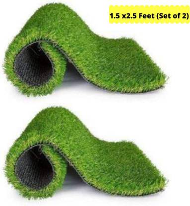 CHETANYA LOOMTEX Artificial Grass Carpet Size:1.5 x2.5 Feet (Set of 2) or(18'x30" Inches) Artificial Turf Sheet