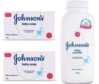 johnson's Baby soap 75 gm ×2 and powder 200 gm