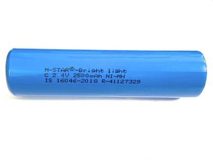 DHRUV-PRO 2.4v 2500mAh Brite Lite NI-MH C Rechargeable  For- Torch, Cordless Phones, Small DRONES, GPS Or Other Device SIZE-2.5X9.5 CM  Battery