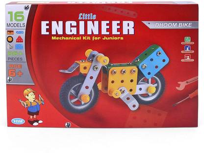 Olympia GAMES AND TOYS Little Engineer Dhoom Bike Mechanical Engineering Educational Toy Kit Constructive Building Blocks and Models Construction Set for Kids Both Boys and Girls (Age 5 to 12, Multicolor)