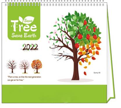 god & god's Save Tree Save Earth Size 8.5 x 7.25 inch 2022 Table Calendar