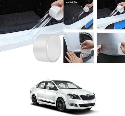 PROEDITION Car Door Transparent Seal Strip Door Edge Guard(1.9 Inch x 5metre)V204 Matte, Glossy, Chrome Skoda Rapid Side Garnish