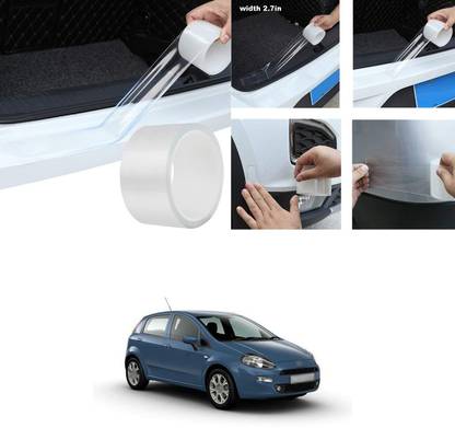 XZRTZ Car Door Transparent Seal Strip Door Edge Guard Bumper Cover Strips Entry Sill Scuff Plate Invisible Door Anti-Scratch Waterproof (1.9 Inch x 5metre)V56 Matte, Glossy, Chrome Fiat Punto Side Garnish