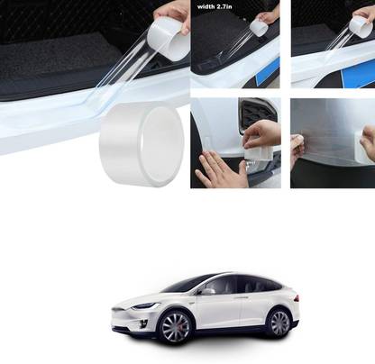 XZRTZ Car Door Transparent Seal Strip Door Edge Guard Bumper Cover Strips Entry Sill Scuff Plate Invisible Door Anti-Scratch Waterproof (1.9 Inch x 5metre)V233 Matte, Glossy, Chrome Tata Universal For Car Side Garnish