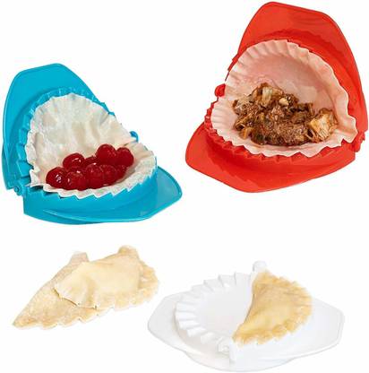 Connectwide Cold Plastic Dough Press Set for Dumpling Pasty, 3-Pieces, Multicolour Manual Dough Press