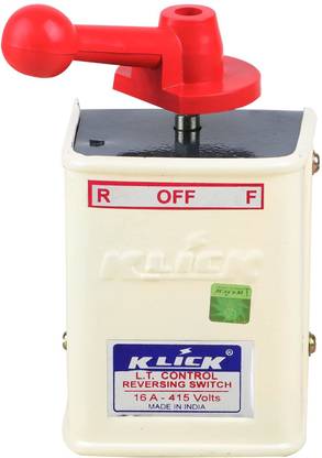 KLICK Reverse Forward Switch, Heavy Duty 3 Phase Reversing Controller for Easy Electrical Operation (415V) 16 A Three Way Electrical Switch