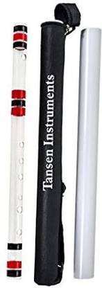 Tansen Instruments Acrylic (Transparent ) C Sharp Medium Professional Flute, 18.5 inches with Free Carry Bag Fiber Glass Flute