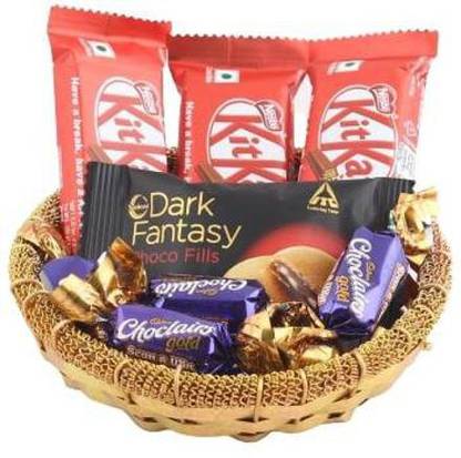 SurpriseForU Nestle Kitkat With Creamy Dark Fantasy | Birthday Chocolate Gift | Anniversary Gift | Valentines Day Gift | New Year Gift | Christmas Gift | Gifts For Friends | Holi Gift | Rakhi Gift | Diwali Gift | Gift For Her/ Him | Corporate Gift Combo