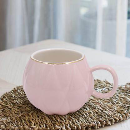 Kookee Ceramic Coffee or Tea with Handle for Office, Home or Gifting - 250ml (M-0770-D) Ceramic Coffee Mug