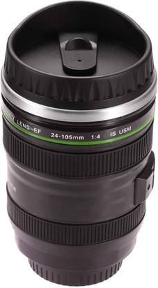 little monkey New Arrival Double Insulated 3 Hour Hot And Cold Camera Lens Drinking Cup with Stainless Steel Lid,Air Tight Creative Design Travel Thermos,Safe to Use for Drinking Coffee,Tea,Water Ideal for Travel/Outdoor/Indoor/Office,(Black) Plastic Coffee Mug