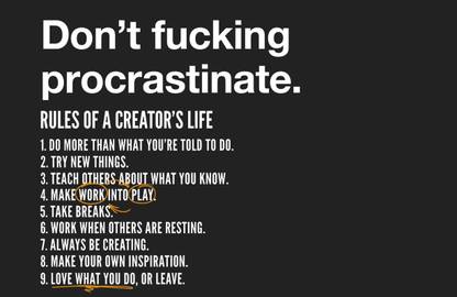 DON T FUCKING PROCRASTINATE Motivational Matte Finish Poster Paper Print