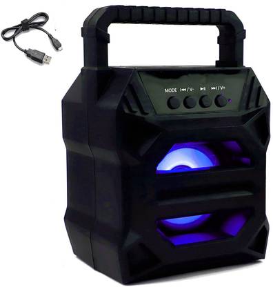 TEQIR WS01M best buy Rechargeable Amplifier Wireless Microphone Bluetooth Sound Box subwoofer multi-function DJ light Carry Handle-Travel Speaker Support Bluetooth, FM Radio, USB, Micro SD Card Reader, AUX with speaker With Usb [FREE Mic] Bluetooth Speaker 5 W Bluetooth Speaker