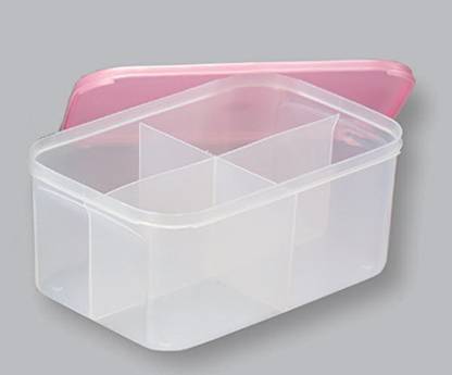 damurhu Shivhomeworld 4 in 1 Multipurpose Plastic Small Boxes with 4 Lid(pack of 2) Storage Box
