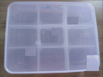 damurhu Shivhomewoeld Multipurpose Plastic Storage Box with dividers 9 Grids, Transparent Storage Box