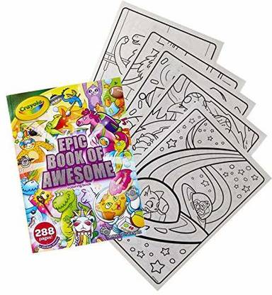 CRAYOLA Epic Book of Awesome, All-in-One Coloring Book Set, 288 Pages, Kids Indoor