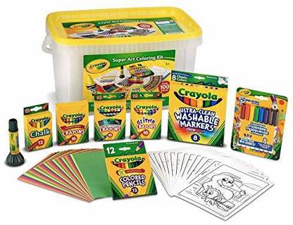 CRAYOLA Super Art Coloring Kit, Craft Supplies for Kids, Tub Colors Vary, 100+ Pcs,