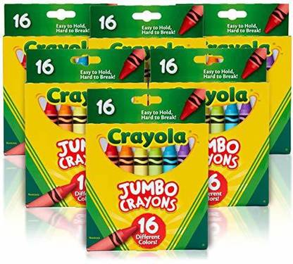 CRAYOLA Jumbo Crayons Bulk, 6 Sets of 16 Large Crayons for Toddlers & Kids,