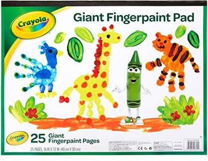 CRAYOLA Giant Fingerpaint Paper, 25 Pages, 16" x 12" (99-3405) , White