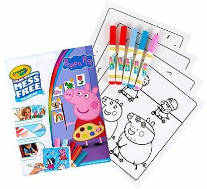 CRAYOLA Peppa Pig Coloring Pages & Markers Color Wonder Mess Free Coloring Gift for Kids