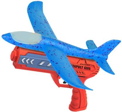 IndusBay Airplane Launcher Gun Toy, Foam Glider Catapult Plane Toy for Kids, Throwing Foam Plane One-Click Ejection Airplane Shooting Games Flying Toys Guns & Darts