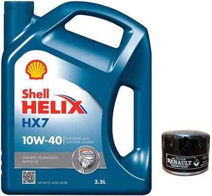 pitstop PSOK47 Oil change Kit - Shell HX7 Engine Oil + Filter - Renault Duster (Diesel) Full-Synthetic Engine Oil