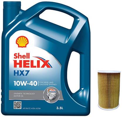 pitstop PSOK40 Oil change Kit - Shell HX7 Engine Oil + Filter - Hyundai Xcent (Diesel) Full-Synthetic Engine Oil