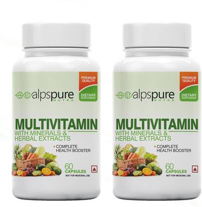 ALPSPURE Multivitamin Health Booster- With Herbal Extracts and Minerals (Pack of 2)