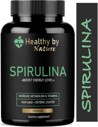 Healthy By Nature Spirulina Powder Capsules Ultra for Men & Women (Natural)