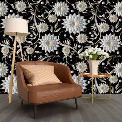 digital print world 228.6 cm FLORAL WALLPAPER (90 Inch X 16 Inch) Self Adhesive Sticker