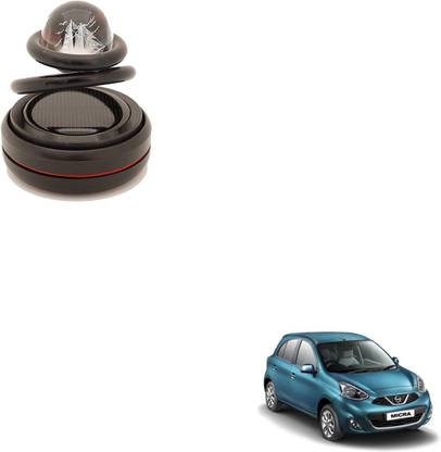 SEMAPHORE Sweet Odour Diffuser Double Ring With Glass Ball Solar Car Perfume intelligent Rotating Suspension Aromatherapy(Black) For Nissan Micra