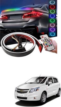 PROEDITION Carbon Fibre LED Rear Spoiler with Remote Control Universal Exterior Car LED A44 Glossy Chevrolet Sail UVA Rear Garnish