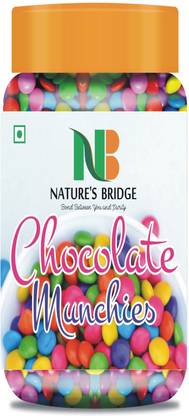 Nature's Bridge Gems Munchies - Chocolate Munchies - Gem s Chocolate - Chocolate Buttons - Jar pack - 300 Gm Truffles
