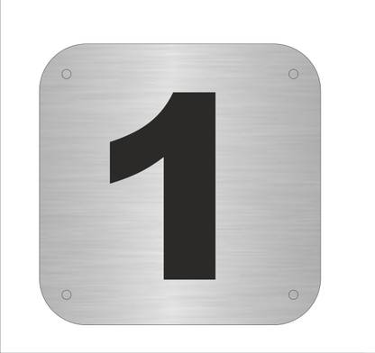 jv Stainless Steel Self Adhesive Floor Sign "1" (With Logo) Sign With 6X6 Inches'' Signage Board For Lift, Office, Hospital, Clinic, Hotels Emergency Sign