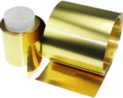 Aviation Metal and Alloys Golden Brass Sheet Roll, Metal Foil Plate 1000mm x 100mm x 0.1mm Shrinkwrap