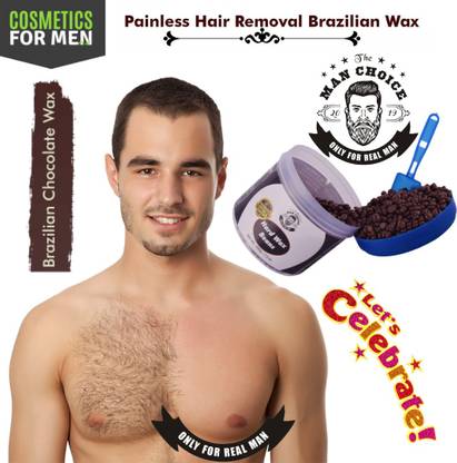 the man choice Dark chocolate Brazilian wax removes the hair perfectly for all skin type, while the rich cocoa helps in nourishing and soothing the skin. Use a pre wax cleanser to soothe skin. After heating, apply a thin layer of Brazilian wax with wooden spatula. (Dark Chocolate) Brazilian Hair Removal Depilatory Hard Wax Beans for Face, Arm, Legs Underarm, CHEST HAIR Or Full Body. 1 BOX Wax