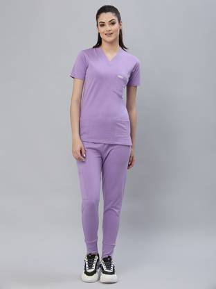 c-guard® Female's lavender french jogger scrub suit_ s Pant Hospital Scrub