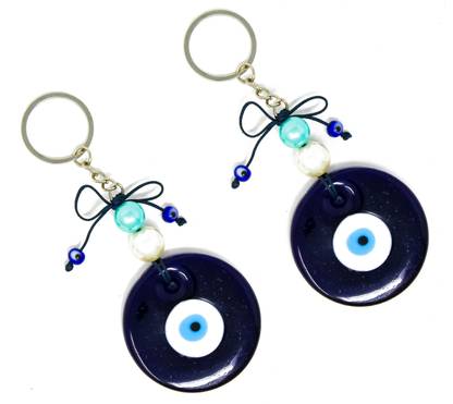 simran jewels Evil Eye Protection Elegant and beautiful eye catching design Key Chain Car Hanging Nazar Suraksha Protection Eye Catching Design, Pack of 2 Key Chain