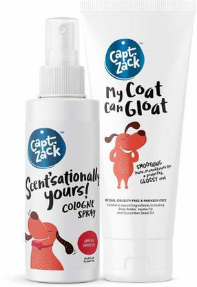 Captain Zack Combo|Scent’sationally Yours Apple and Green Tea Dog Cologne/Spray-100ml + My Coat Can Gloat Leave-In-Conditioner-100g Pet Spa Kit