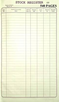 True-Ally Stock Book Register/Inventory Accounting/Ledger Green Color - 400 Pages Accounting Ledger Sheet 6-Part Stock Book Register