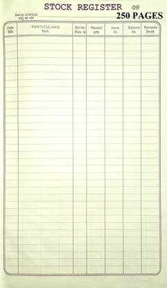 True-Ally Stock Book Register/Inventory Accounting/Ledger Green Color - 400 Pages Ledger Paper 6-Part Stock Paper